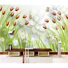 Картина на холсте по фото Модульные картины Печать портретов на холсте Луговые тюльпаны - Фотообои цветы