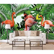 Картина на холсте по фото Модульные картины Печать портретов на холсте Фламинго в тропическом лесу - Фотообои Животные|птицы