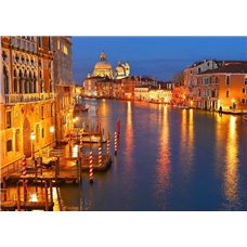 Картина на холсте по фото Модульные картины Печать портретов на холсте Вечерние огни Венеции - Фотообои Старый город|Италия