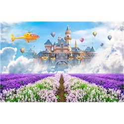 Замок принцессы и воздушные шары - Фотообои детские - Модульная картины, Репродукции, Декоративные панно, Декор стен