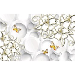 Желтые бабочки - 3D фотообои|3Д обои на кухню - Модульная картины, Репродукции, Декоративные панно, Декор стен