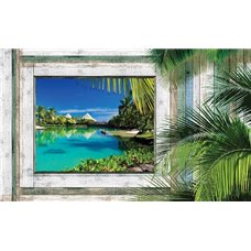 Картина на холсте по фото Модульные картины Печать портретов на холсте Тропический пляж - Вид из окна