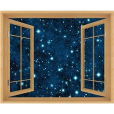 Картина на холсте по фото Модульные картины Печать портретов на холсте Звездное небо - Вид из окна