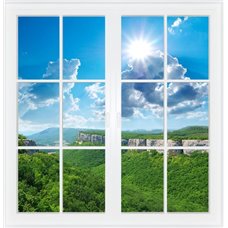 Картина на холсте по фото Модульные картины Печать портретов на холсте Солнечный день в горах - Вид из окна