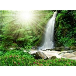 Горный водопад - Фотообои природа - Модульная картины, Репродукции, Декоративные панно, Декор стен