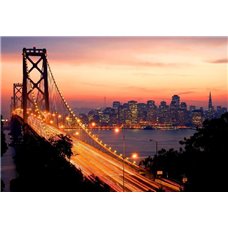 Картина на холсте по фото Модульные картины Печать портретов на холсте Ночной Сан-Франциско - Фотообои Современный город