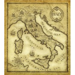 Старинная карта Италии - Фотообои карта мира - Модульная картины, Репродукции, Декоративные панно, Декор стен