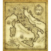 Портреты картины репродукции на заказ - Старинная карта Италии - Фотообои карта мира