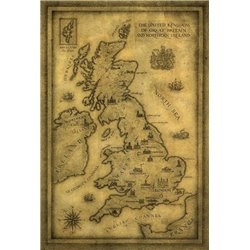 Карта Великобритании - Фотообои карта мира - Модульная картины, Репродукции, Декоративные панно, Декор стен