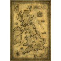 Портреты картины репродукции на заказ - Карта Великобритании - Фотообои карта мира
