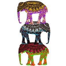 Картина на холсте по фото Модульные картины Печать портретов на холсте Слоны - Фотообои Этнический стиль