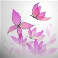 Розовые бабочки - Фотообои Иллюстрации