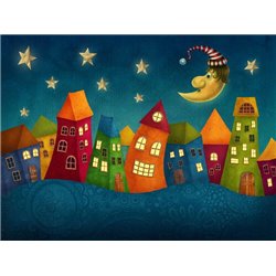 Ночь в цветном городе - Фотообои детские - Модульная картины, Репродукции, Декоративные панно, Декор стен