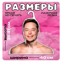 Прикольный Подарок другу на др Вешалка с лицом Илон Маск