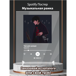 Три дня дождя - Красота - постер Spotify - Модульная картины, Репродукции, Декоративные панно, Декор стен