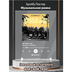 All Time Low Monsters ft. blackbear - постер Spotify - Модульная картины, Репродукции, Декоративные панно, Декор стен