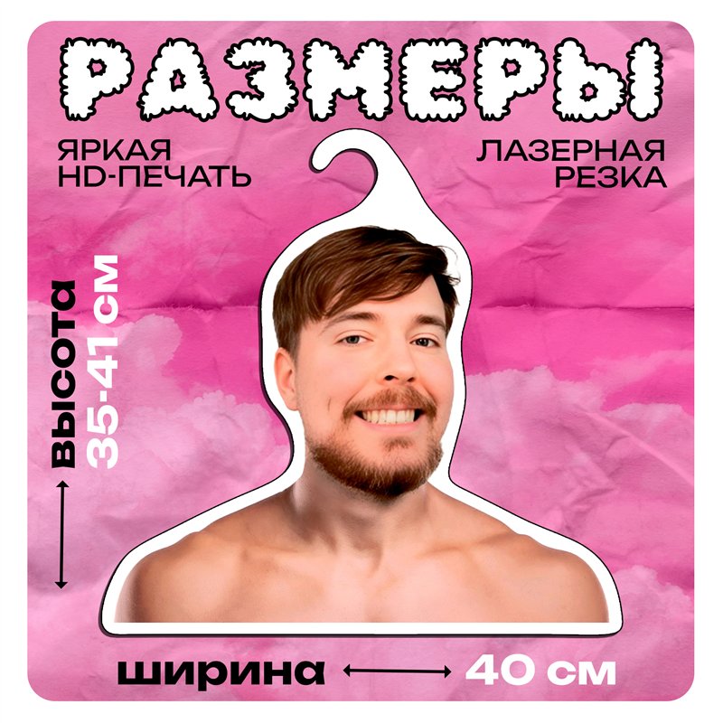 Подарок подруге Вешалка с лицом блогера Мистер-бист