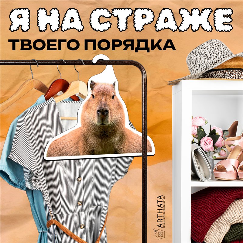 Милый Подарок подружке на др Вешалка Капибара