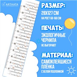 Наклейка на стену ростомер в детскую мальчику гуси 28х127см