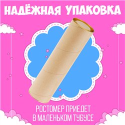 Наклейка на стену с ростомером в детскую с зверями 28х127см