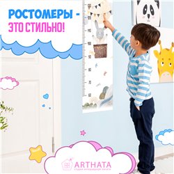 Наклейка в детскую ростомер с воздышным шаром 28х127см