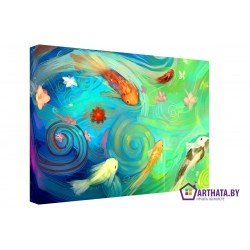 Золотые рыбки - Модульная картины, Репродукции, Декоративные панно, Декор стен