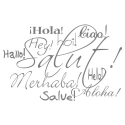 Трафарет Salut ! Приветствие на всех языках мира
