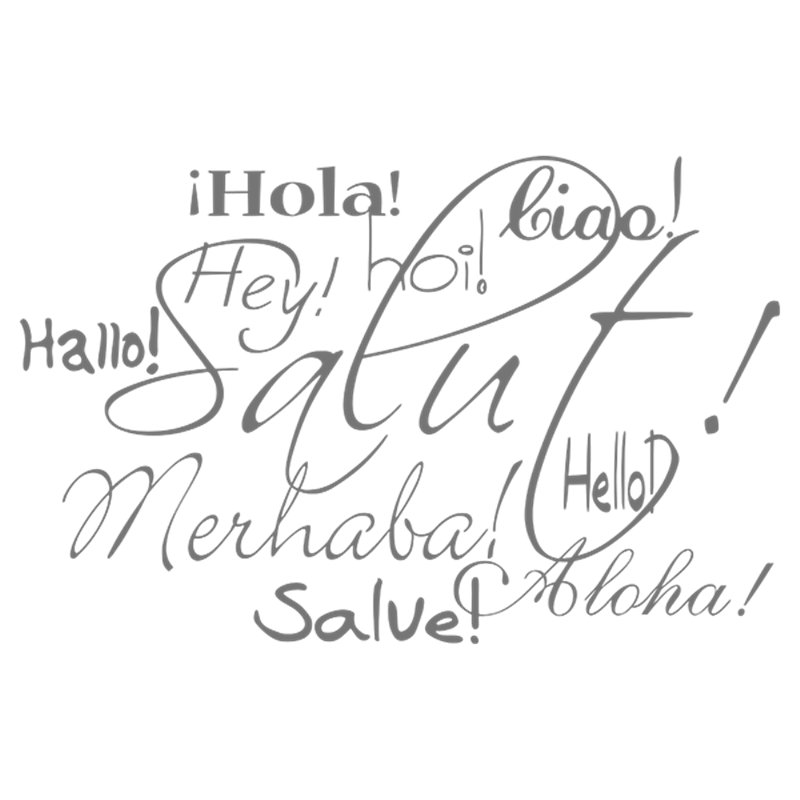 Трафарет Salut ! Приветствие на всех языках мира