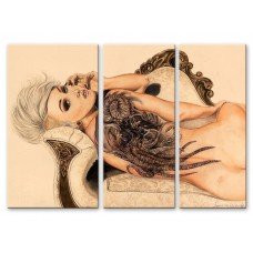 Картина на холсте по фото Модульные картины Печать портретов на холсте Девушка с татуировкой