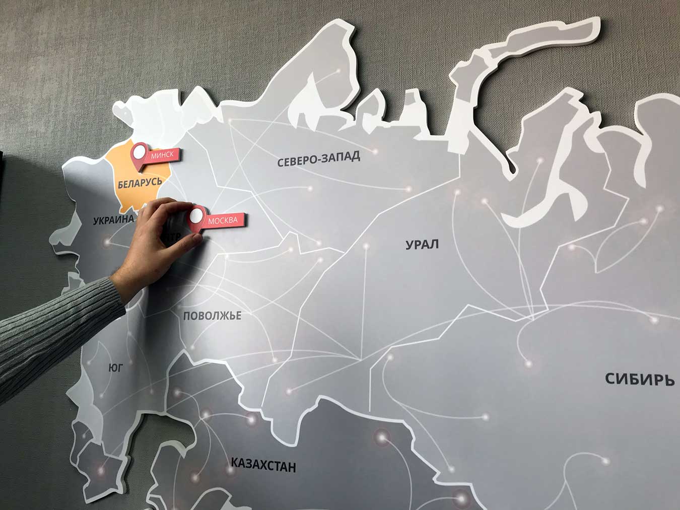 Карта Европы из пластика на стену